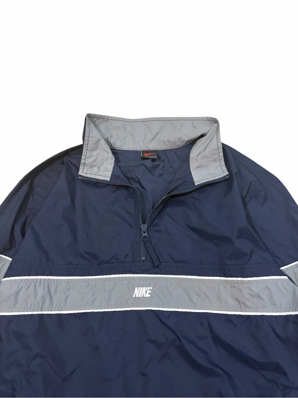 VTG Nike Half Zip Windbreaker Pullover Mens Medium Navy Gray 90s (Black Tag)